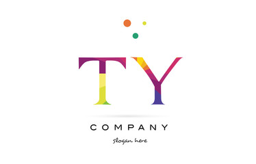 ty t y  creative rainbow colors alphabet letter logo icon