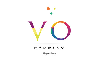 vo v o  creative rainbow colors alphabet letter logo icon