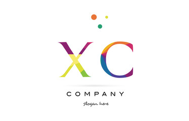 xc x c  creative rainbow colors alphabet letter logo icon