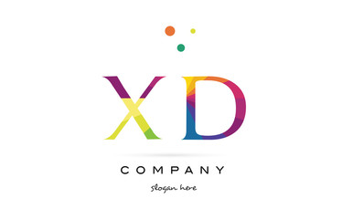 xd x d  creative rainbow colors alphabet letter logo icon