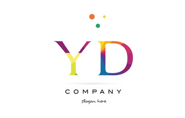 yd y d  creative rainbow colors alphabet letter logo icon