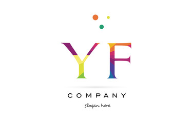 yf y f  creative rainbow colors alphabet letter logo icon