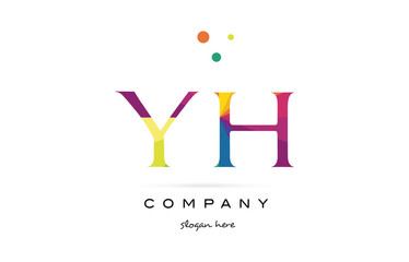 yh y h  creative rainbow colors alphabet letter logo icon