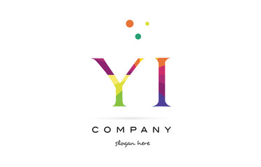yi y i  creative rainbow colors alphabet letter logo icon