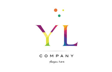 yl y l  creative rainbow colors alphabet letter logo icon