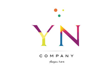 yn y n  creative rainbow colors alphabet letter logo icon