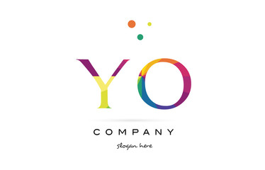 yo y o  creative rainbow colors alphabet letter logo icon