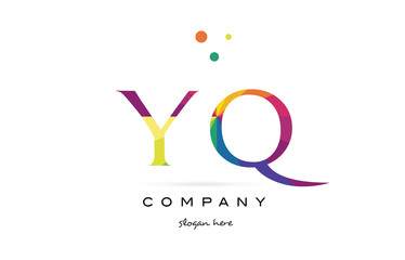 yq y q  creative rainbow colors alphabet letter logo icon