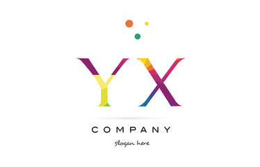 yx y x  creative rainbow colors alphabet letter logo icon