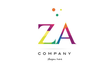 za z a  creative rainbow colors alphabet letter logo icon