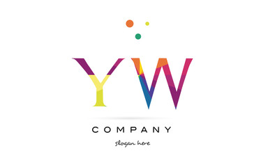 Fototapeta na wymiar yw y w creative rainbow colors alphabet letter logo icon
