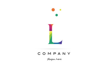 l creative rainbow colors alphabet letter logo icon