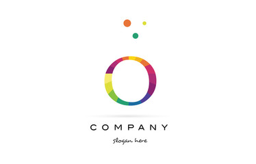 o creative rainbow colors alphabet letter logo icon