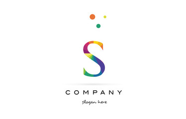 s creative rainbow colors alphabet letter logo icon