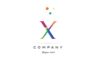 x creative rainbow colors alphabet letter logo icon