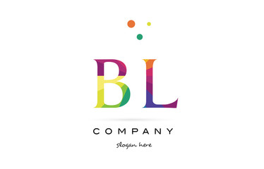 bl b l  creative rainbow colors alphabet letter logo icon