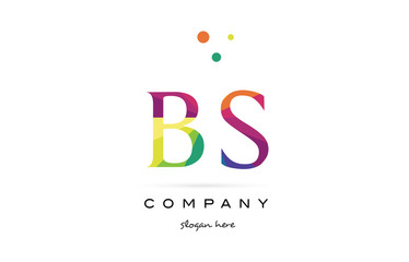 bs b s  creative rainbow colors alphabet letter logo icon