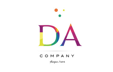 da d a  creative rainbow colors alphabet letter logo icon