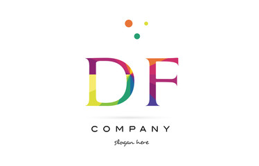 df d f  creative rainbow colors alphabet letter logo icon