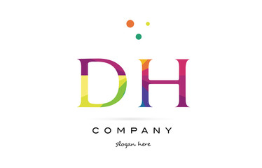 dh d h  creative rainbow colors alphabet letter logo icon