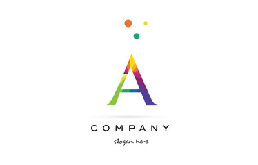 a creative rainbow colors alphabet letter logo icon