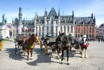 Crédence en verre imprimé Brugges Place du marché de Bruges