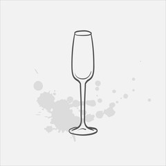 cordial glass vector sketch icon