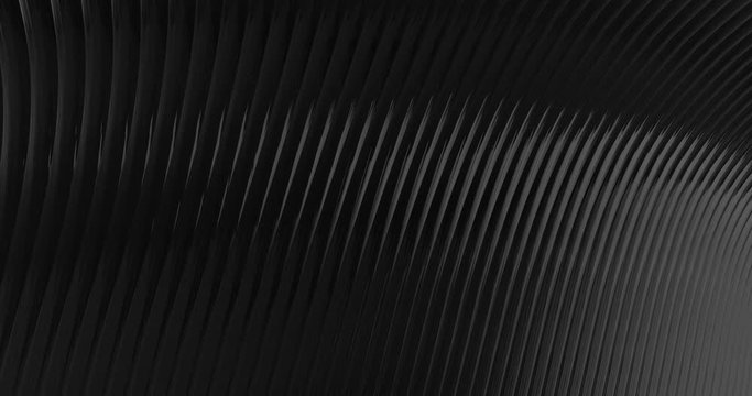 Abstract 4K background seamless loop of steel curves and texture with reflection of animated light and environment. 3D model of metal,  metallic technologies and industrial metal, reflecting light.