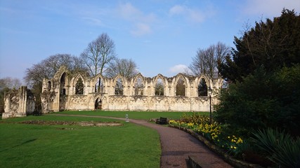 Fototapeta na wymiar Saint Mary's Abbey Museum Gardens York Yorkshire England UK