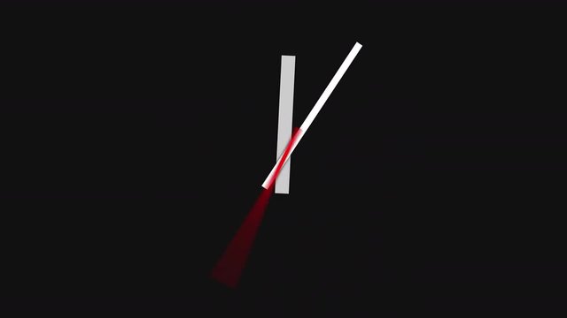 Animated clock hands moving faster and faster. Accelerating time concept. With motion blur.
