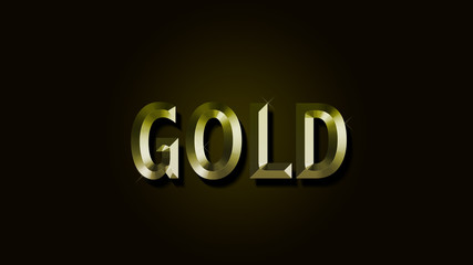 Written GOLD vector on black background.