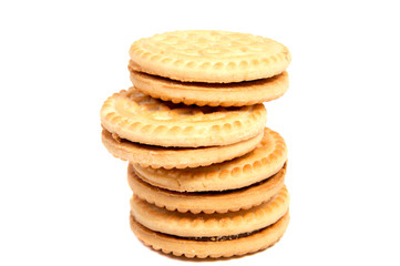 Shortbread biscuits on a white background . . .