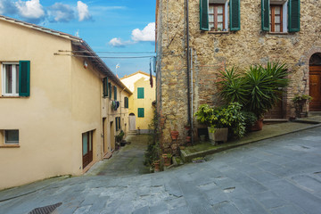 Charming alleys town in the corners, Cetona in Tuscany.