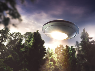 UFO flying over a forest © fergregory