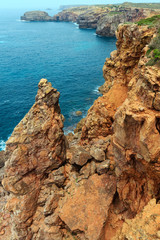 Summer Atlantic rocky coast (Algarve, Portugal).