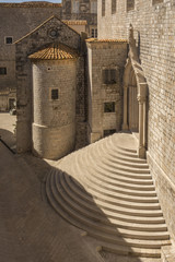 Baroque steep staircase in Old Town Dubrovnik view from City Walls 