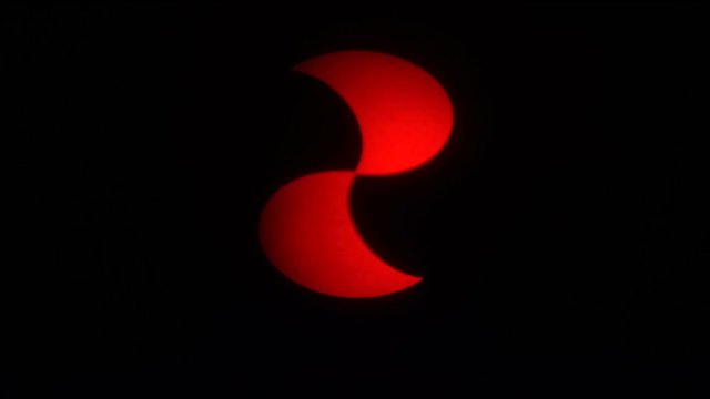 Spot light screen background with sign changes color.
