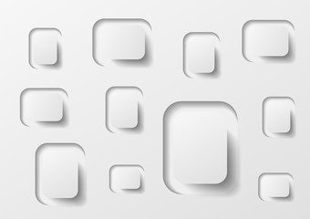 White Paper rectangular abstract background banner with drop shadows. Vector illustration.