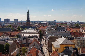 Deurstickers Cityscape of Copenhagen from the Round Tower. City center streets. © yegorov_nick