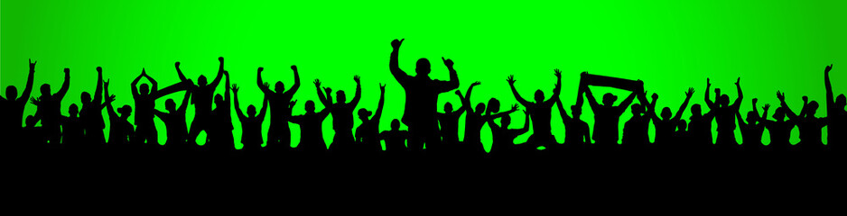 Background with cheering people