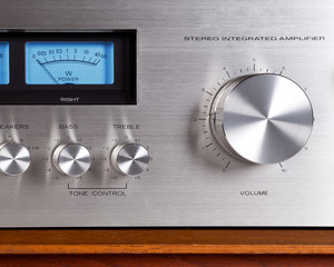 Vintage Stereo Audio Amplifier Volume Knob