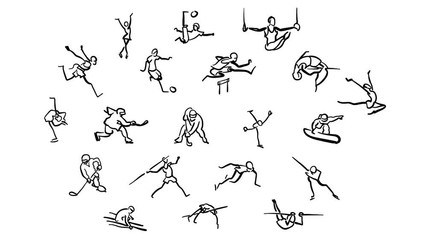 Stickmen Athletics summer and winter games Animation