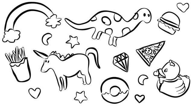 Kids Icons Sketch Animation