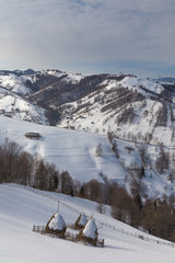 winter mountain landscape in beautiful wild county of Brasov