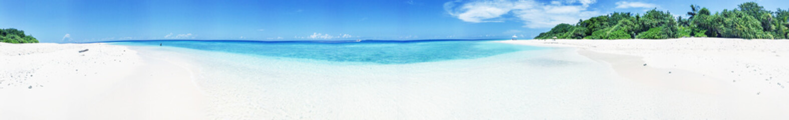 Panoramic view of Maldivian Sea and Island