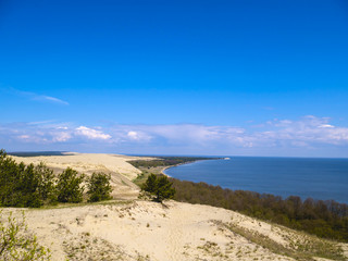 Fototapeta na wymiar Grey dunes in the spring time. Curonian Spit.