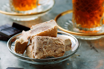 Halvah, Traditional east sweet. selective focus