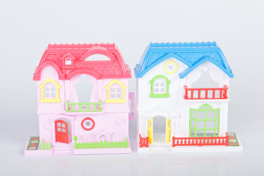 Plastic Toy House On White Background