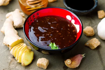 Foto auf Acrylglas Teriyaki, traditional Japanese sauce. © zoryanchik