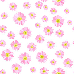 Fototapeta na wymiar Seamless floral pattern from set of bright elements.
